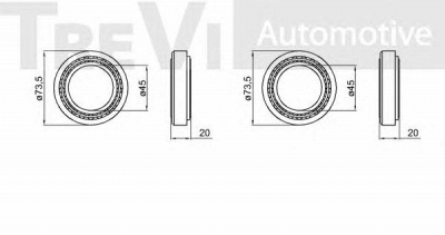 TREVI AUTOMOTIVE wb1367 -  Комплект подшипника ступицы колеса